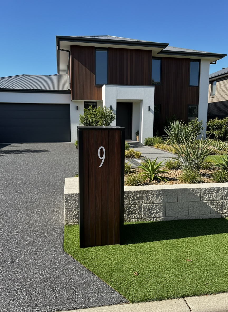 Beachlands Pillar - Modern parcel drop box by Aspect Box