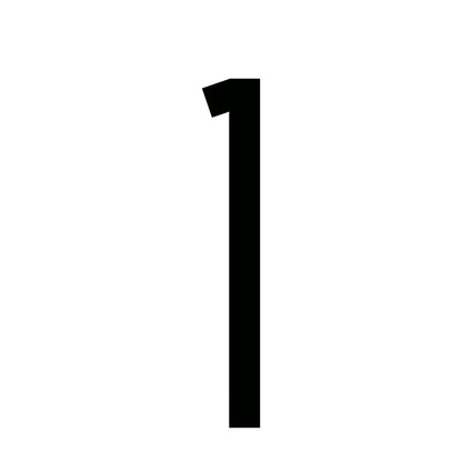 160mm Slimline Numbers in Silver & Black