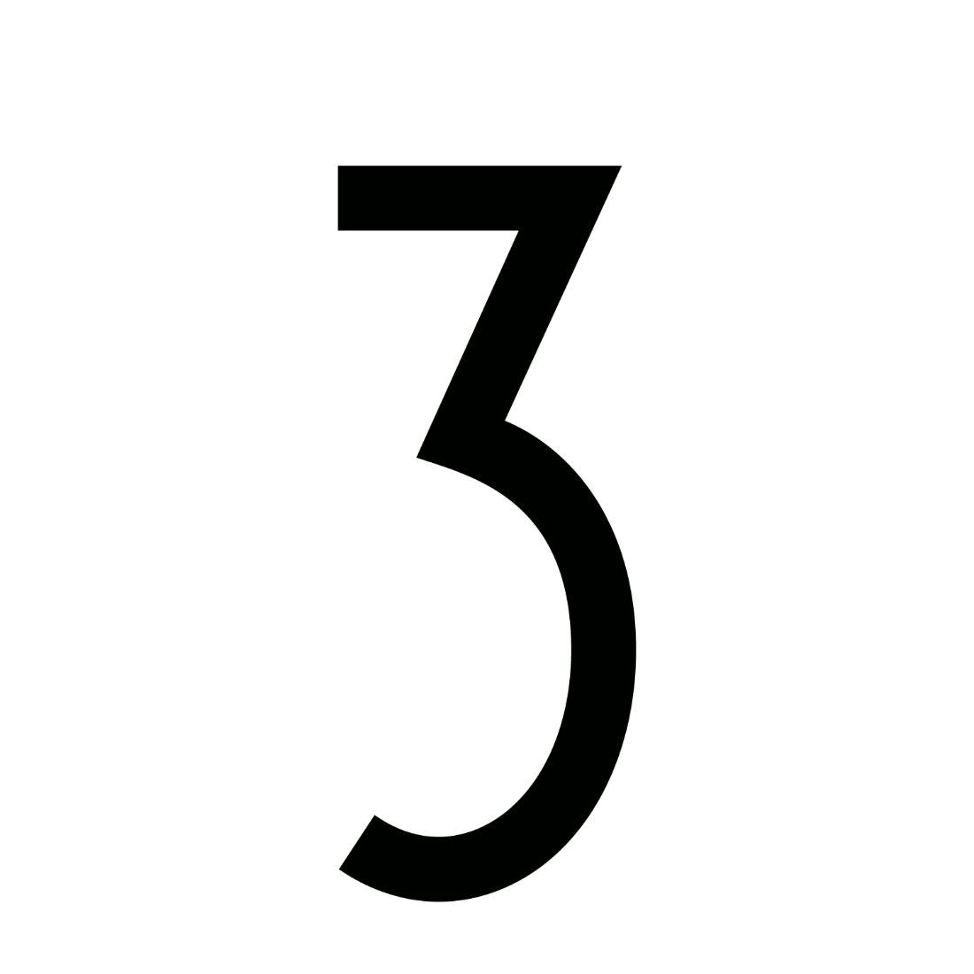 160mm Slimline Numbers in Silver & Black