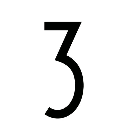 160mm Slimline Numbers in Silver & Black
