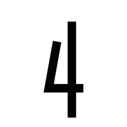 160mm Slimline Numbers in Silver & Black