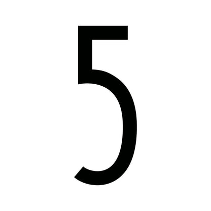 160mm Slimline Numbers in Silver & Black
