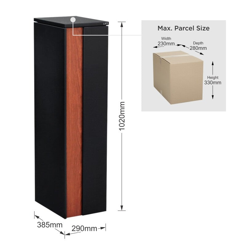 Modern parcel mailbox NZ – Raglan Pillar model by Aspect Box